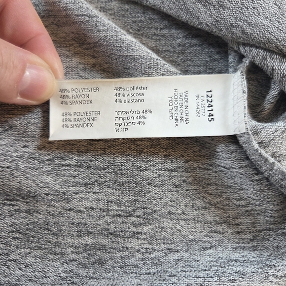 ⭐️Dex Gray Crew Neck Raw Edge Sweater With Peatls Embellisments Size L - Picture 6 of 7